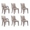 Manhattan Comfort Shubert 6-Piece Faux Leather and Velvet Dining Chair Set in Light Grey 6-DC055AR-LG - alternate 1